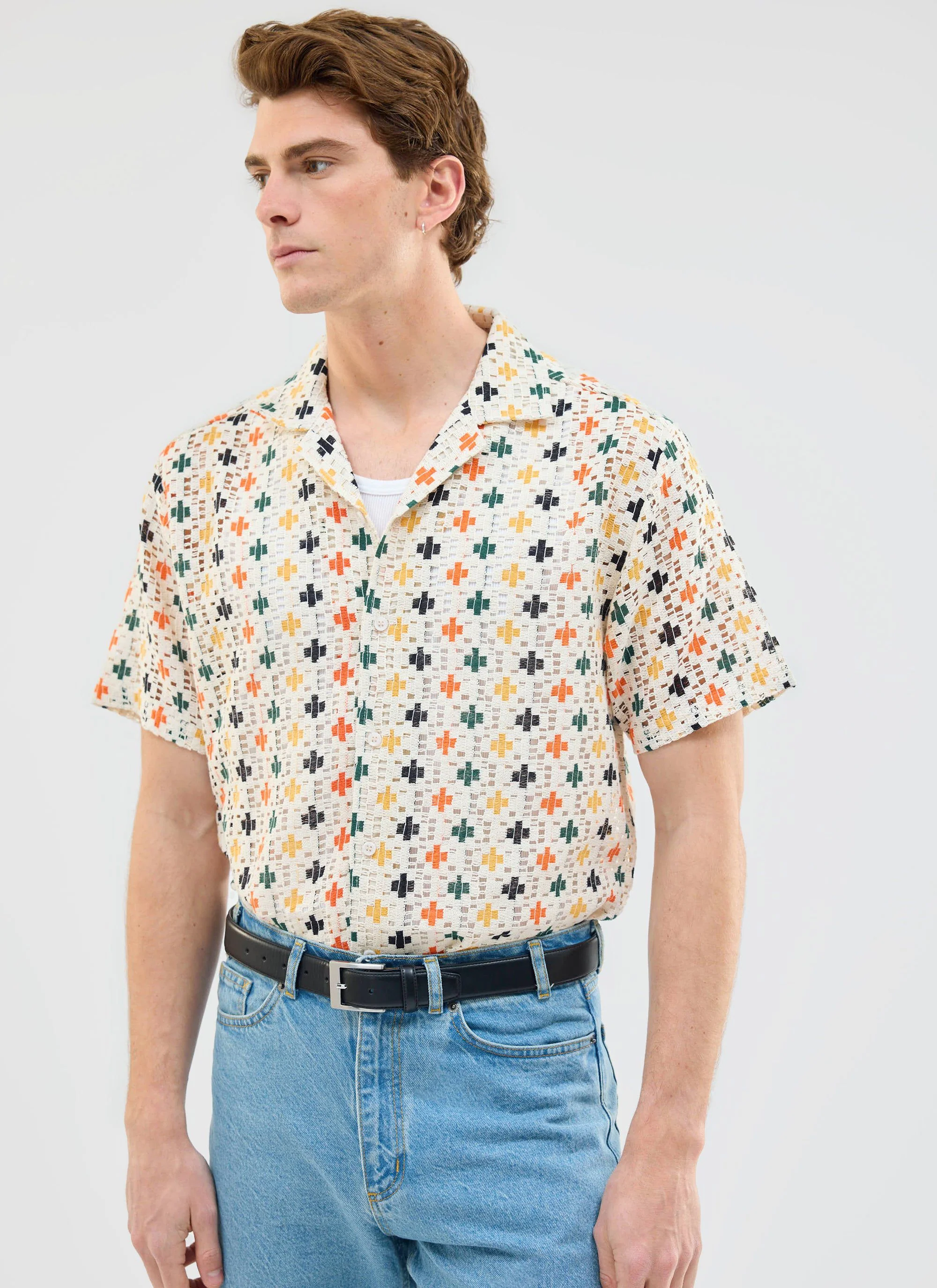 Bailing Crochet Cuban Shirt | Multi - Image 5