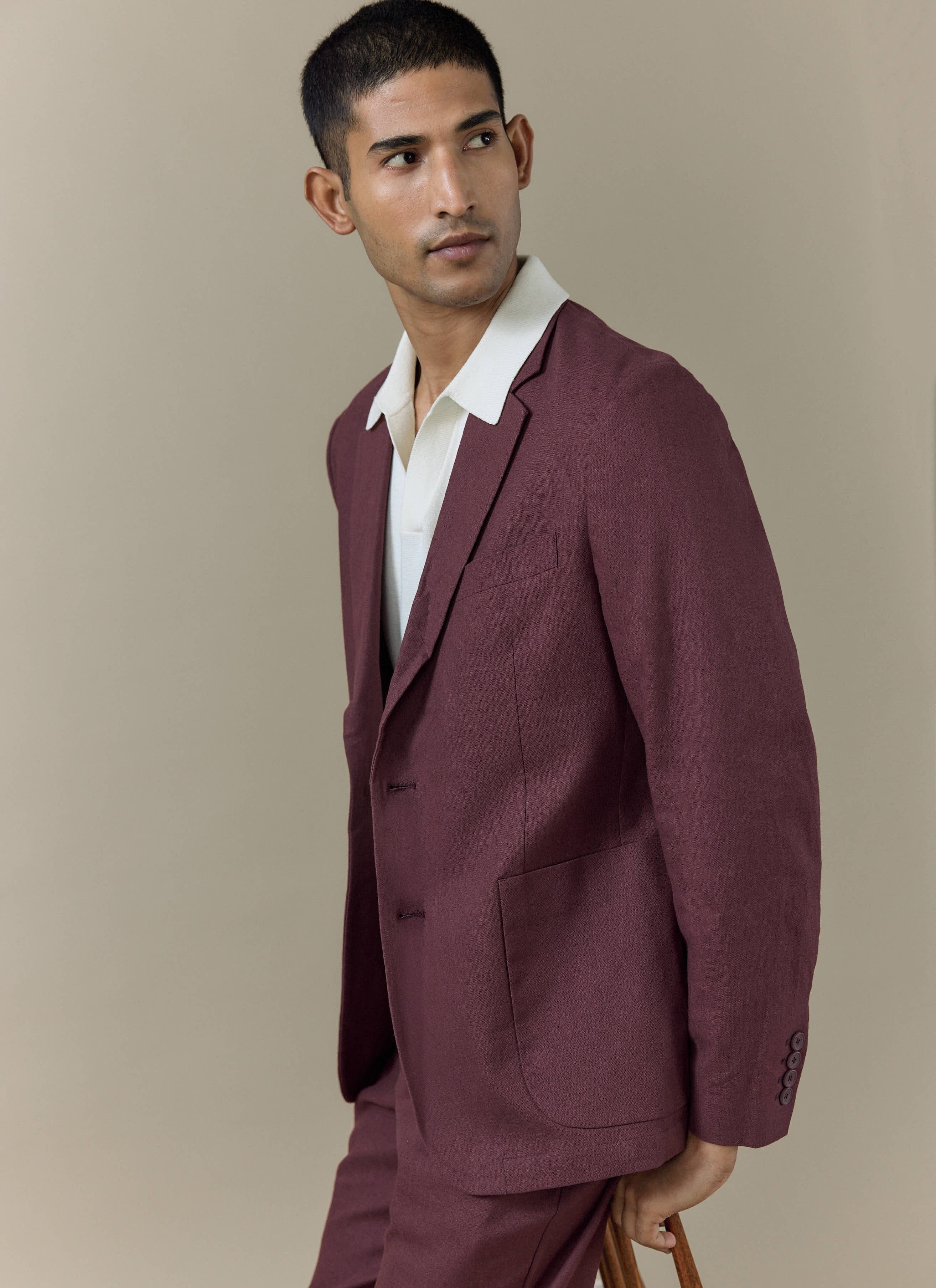 Laurence Knitted Polo | Linen Lyocell Blend | Cream - Image 5